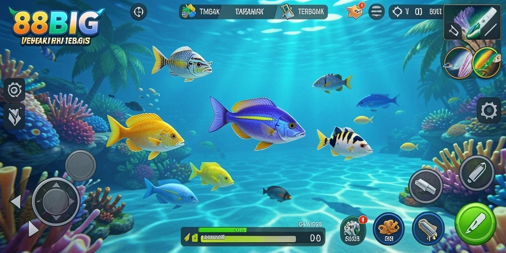 Tampilan gameplay seru menembak ikan di 88BIG.