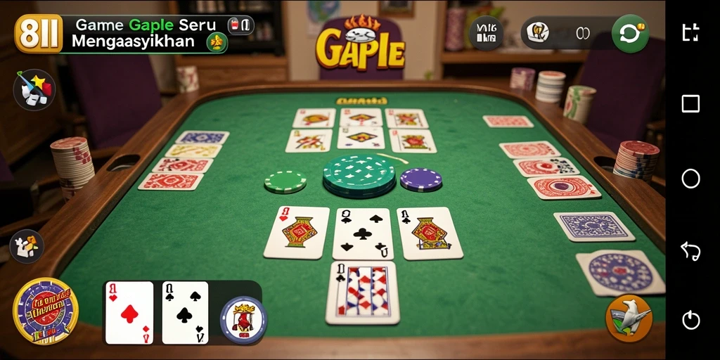 Gameplay seru Gaple di 8II dengan tampilan menarik.