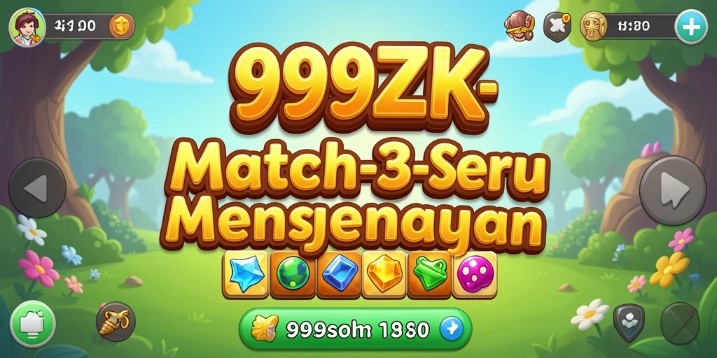 Tampilan menyenangkan dari gameplay <strong>Match-3</strong> dalam 999ZK.