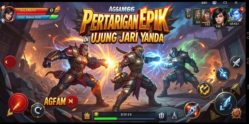 Screenshot utama AGAM66 menampilkan pertarungan epik antara dua karakter kuat.
