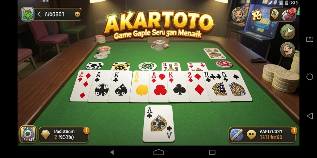 Tampilan gameplay Gaple yang seru dan menarik di AKARTOTO.