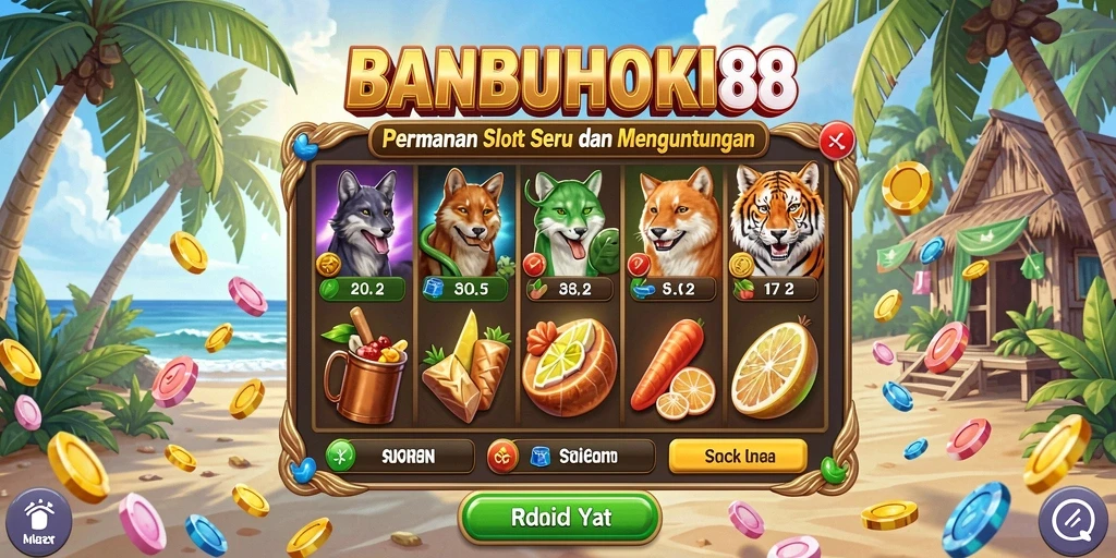 Tampilan gameplay BANBUHOKI88 dengan animasi slot yang memukau.