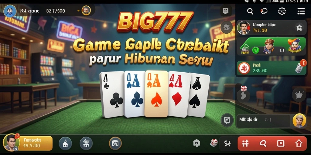 Tampilan menarik dari gameplay Gaple di BIG777 yang seru.