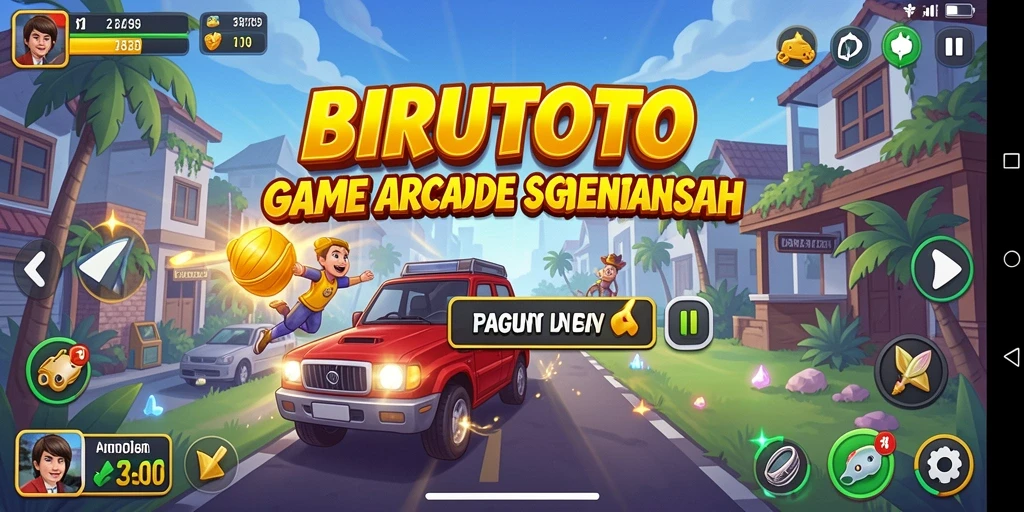 Tampilan gameplay menegangkan dari <strong>BIRUTOTO</strong> dengan warna-warna cerah dan efek visual menarik.