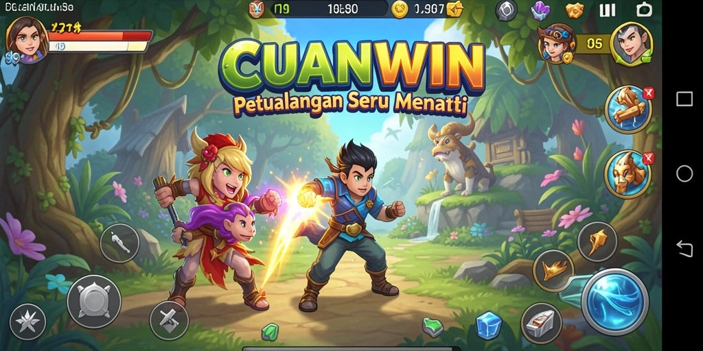 Screenshot gameplay CUANWIN memperlihatkan aksi petualangan yang seru.