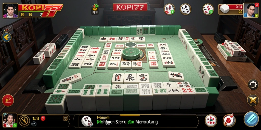 Screenshot KOPI77 menunjukkan gameplay Mahjong yang seru dan interaktif.
