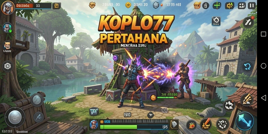 Screenshot gameplay KOPLO77 menampilkan aksi seru dalam pertahanan menara.