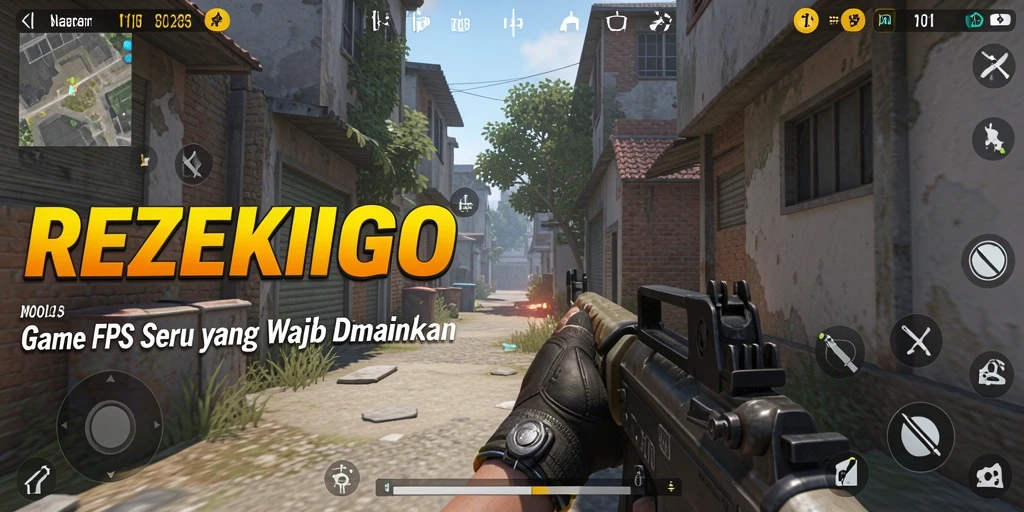 Screenshot gameplay seru dari REZEKIGO yang menunjukkan aksi tembak menembak.