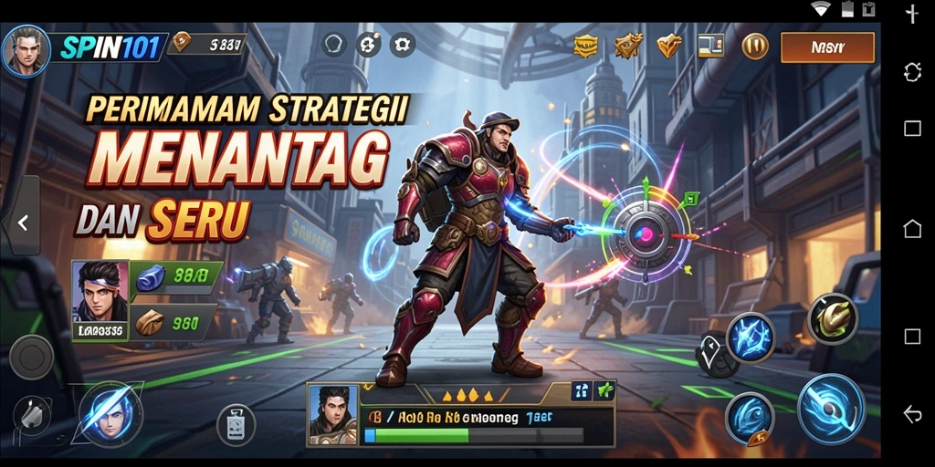 Gambaran gameplay SPIN101 dengan banyak strategi dan pertarungan seru.