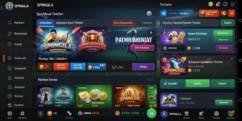 Tampilan menarik dari gameplay SPINGILA dalam taruhan Sportsbook.