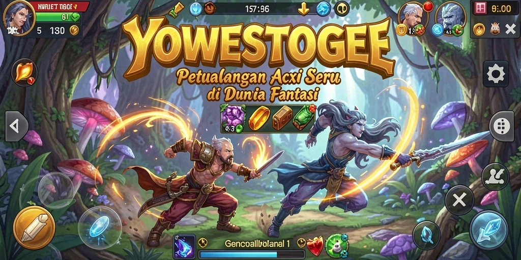 Tampilan seru dari petualangan dalam YOWESTOGEL penuh aksi.