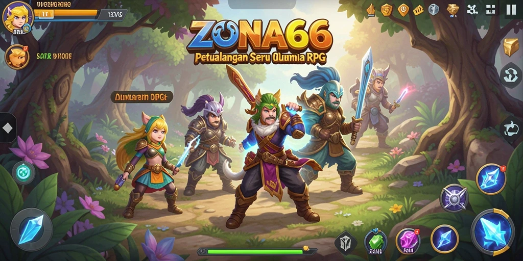 Screenshot utama ZONA66 menampilkan aksi pertarungan seru dalam RPG yang mendebarkan.